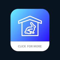 House Rabbit Easter Nature Mobile App Button Android and IOS Line Version vector