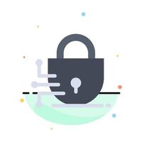 Digital Lock Technology Abstract Flat Color Icon Template vector