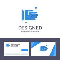 Creative Business Card and Logo template Hand Handshake Agreement Office Vector Illustration