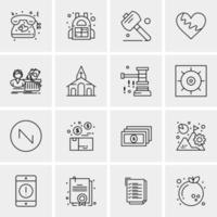 16 iconos universales de negocios vector ilustración de icono creativo para usar en proyectos relacionados con la web y dispositivos móviles