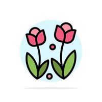 Flora Flower Nature Rose Spring Abstract Circle Background Flat color Icon vector