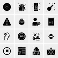 16 iconos universales de negocios vector ilustración de icono creativo para usar en proyectos relacionados con la web y dispositivos móviles