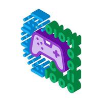 game development binary code isometric icon vector illustration