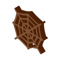 halloween spider web isometric icon vector illustration