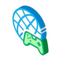 worldwide playing game isometric icon vector illustration