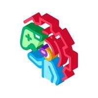 game development and testing isometric icon vector illustration