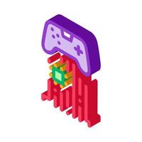 game controller chip isometric icon vector illustration