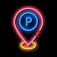 Parking Geolocation neon glow icon illustration vector