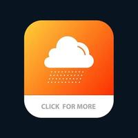 botón de aplicación móvil de cloud rain canada versión de glifo de android e ios vector
