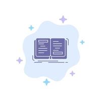 Book Novel Story Writing Theory Blue Icon on Abstract Cloud Background vector