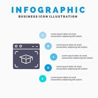 Web Cap Education Graduation Solid Icon Infographics 5 Steps Presentation Background vector