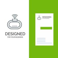 Device Security Wifi Signal Grey Logo Design and Business Card Template vector