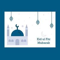 Eid Mubarak greeting Card Illustration vector