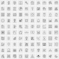 Set of 100 Creative Business Line Icons vector