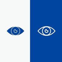 App Basic Icon Design Eye Mobile Line and Glyph Solid icon Blue banner Line and Glyph Solid icon Blue banner vector