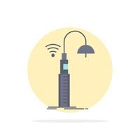 lights street wifi smart technology Flat Color Icon Vector