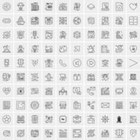 Set of 100 Creative Business Line Icons vector