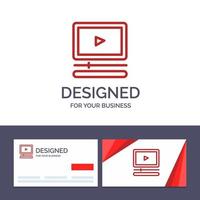 Creative Business Card and Logo template Video Player Audio Mp3 Mp4 Vector Illustration