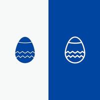 huevo de pascua línea de primavera y glifo icono sólido bandera azul línea y glifo icono sólido bandera azul vector