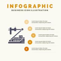 biología química genética investigación médica icono sólido infografía 5 pasos presentación antecedentes vector