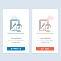 Smartphone Business Mobile Tablet Phone  Blue and Red Download and Buy Now web Widget Card Template vector