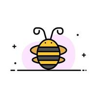 Bee Insect Beetle Bug Ladybird Ladybug  Business Flat Line Filled Icon Vector Banner Template