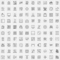 Set of 100 Creative Business Line Icons vector