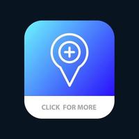 pin de navegación del mapa de ubicación más botón de aplicación móvil versión de línea android e ios vector