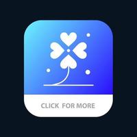 Clover Four Ireland Irish Lucky Mobile App Button Android and IOS Glyph Version vector