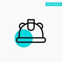 Building Construction Helmet turquoise highlight circle point Vector icon