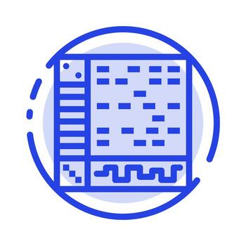 Ableton Application Audio Computer Draw Blue Dotted Line Line Icon vector