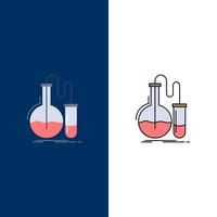 análisis química matraz investigación prueba color plano icono vector