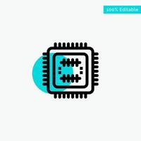 System Tech Technology Cpu turquoise highlight circle point Vector icon