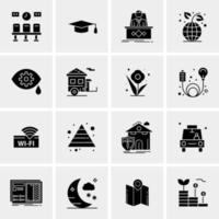 16 iconos universales de negocios vector ilustración de icono creativo para usar en proyectos relacionados con la web y dispositivos móviles