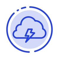 Power Cloud Nature Spring Sun Blue Dotted Line Line Icon vector