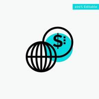 Business Global Markets Modern turquoise highlight circle point Vector icon