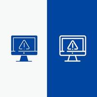 Computer Data Information Internet Security Line and Glyph Solid icon Blue banner Line and Glyph Solid icon Blue banner vector