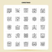 contorno 25 conjunto de iconos de navidad diseño de estilo de línea vectorial conjunto de iconos negros paquete de pictogramas lineales ideas de negocios web y móviles diseño ilustración vectorial vector