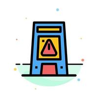 Floor Signal Signaling Warning Wet Abstract Flat Color Icon Template vector