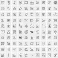 Set of 100 Creative Business Line Icons vector