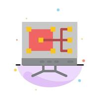 Computer Construction Repair Abstract Flat Color Icon Template vector