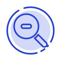 Search Research Zoom Blue Dotted Line Line Icon vector