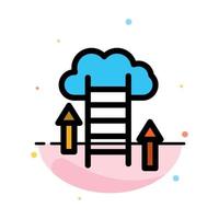 Cloud Download Upload Data Server Abstract Flat Color Icon Template vector