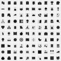 Set of 100 Universal Solid Icons vector