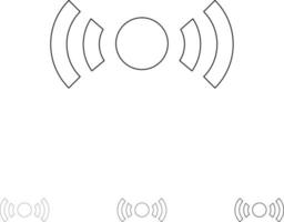 conjunto de iconos de línea negra en negrita y delgada de señal esencial básica ui ux vector