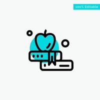 Apple Book Education turquoise highlight circle point Vector icon