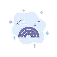 Nature Rainbow Spring Wave Blue Icon on Abstract Cloud Background vector