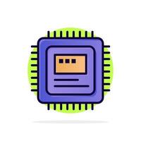 Cpu Storage Computer Hardware Abstract Circle Background Flat color Icon vector