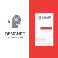 Boosting Ability Boosting Knowledge Mind Grey Logo Design and Business Card Template vector