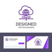 tarjeta de visita creativa y plantilla de logotipo internet piensa en tecnología de nube ilustración vectorial vector
